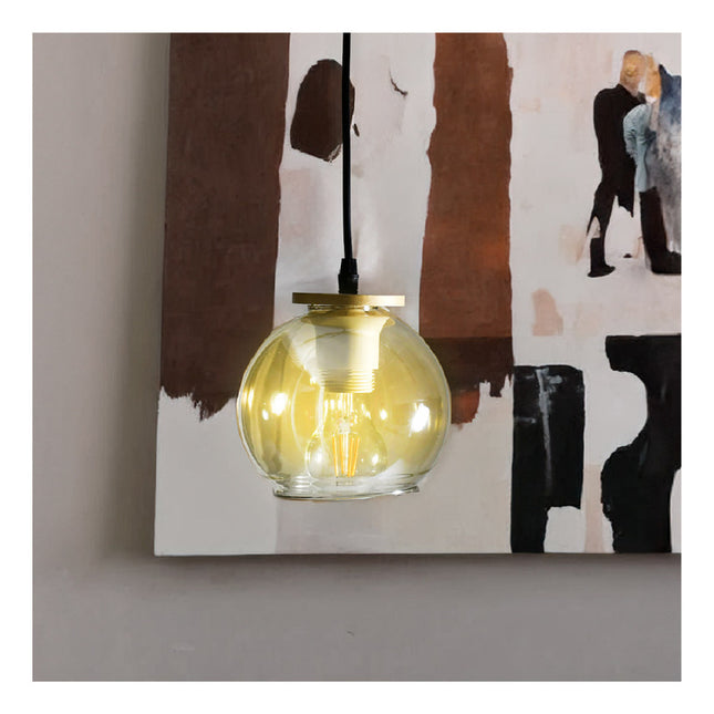 Lampara Colgar Tipo Globo De Vidrio Lh-3852 X