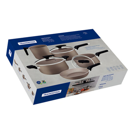 Juego De Batería Tramontina 5 Piezas Milazzo 28599/461 Amendoa