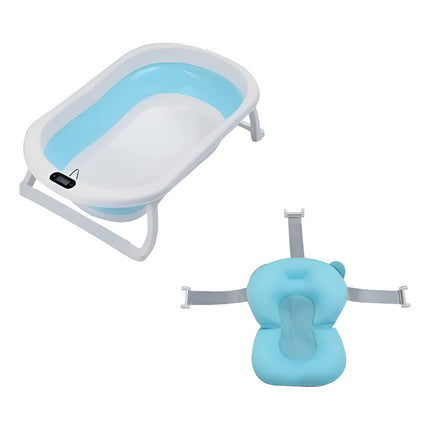 Bañito Plegable Con Termometro + Colchon Baby Splash Bebe  Blanco