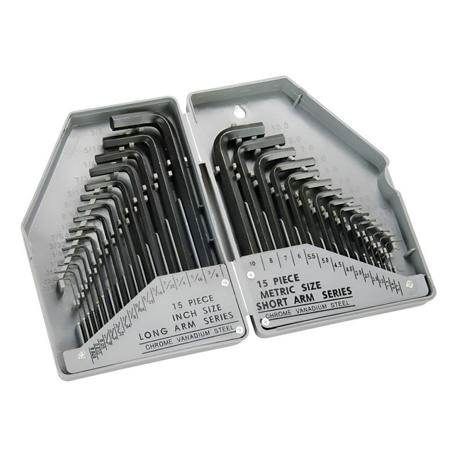 Juego De Llaves Allen 30 Unidades Cromo Vanadio Negro