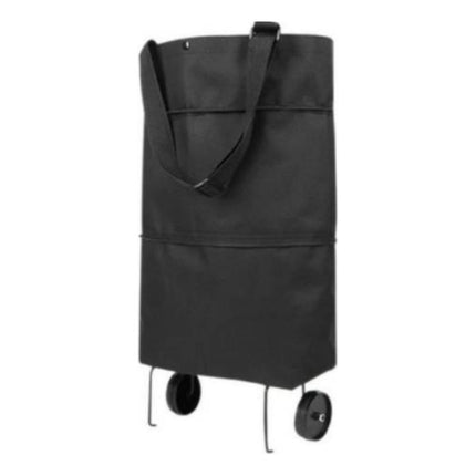Bolso De Tela Con Ruedas Plegable 52x40cm. Negro