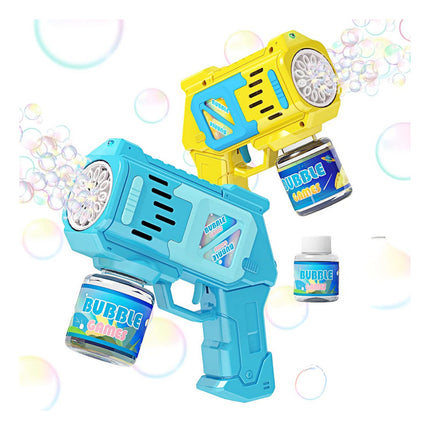 Pistola De Burbujas + 1 Frasco De Liquido Rosa O Celeste