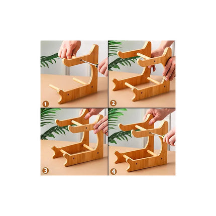 Frutero Bandeja 2 Niveles Con Base De Bambú Blanco