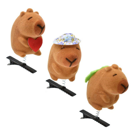 Broche Para El Pelo Con Carpincho Capibara Marrón