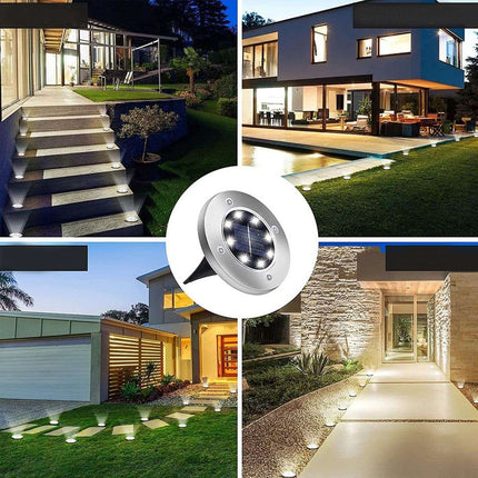 Luz Solar Para Jardin 8 Leds X4 Unidades