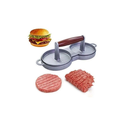 Molde Prensa Hamburguesa Doble Metal Gris