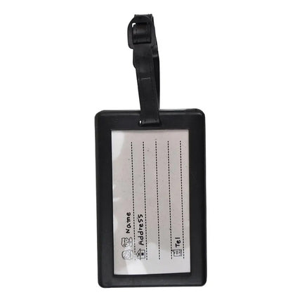 Tarjeta Identificador De Equipaje Para Valija 13x6.4cm.  Negro Liso