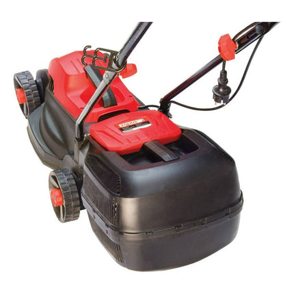 Cortadora De Césped Eléctrica Con Bolsa Recolectora De 1200w Rojo