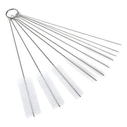 Limpia Bombilla Cepillo Acero Inoxidable Pack X10
