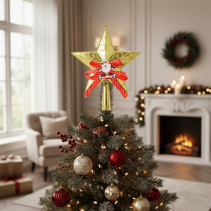 Puntero De Navidad Estrella Dorada 18cm Dorado