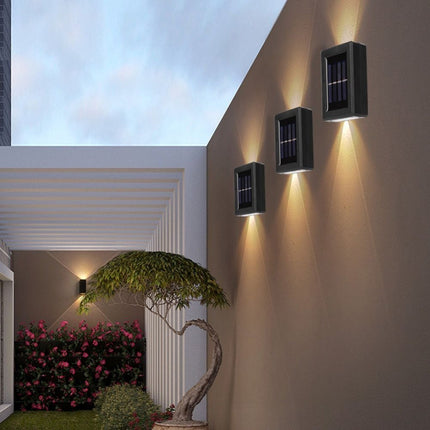 Foco Solar Led Aplique   Decoración Fotocélula Calida Negro