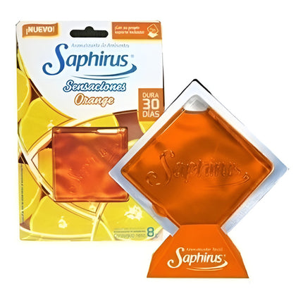 Aromatizante Saphirus Lamina Sensaciones En Gel Naranja 8 G