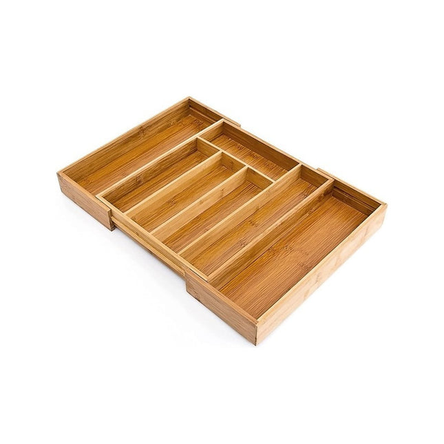 Cubiertero Para Cajón Organizador Extensible Bambú Extensibl Madera