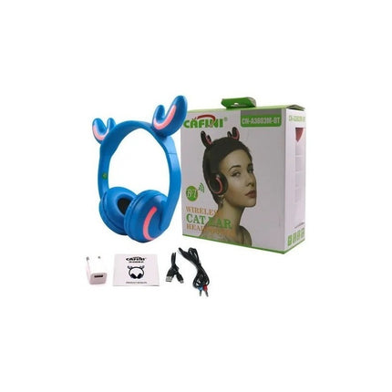 Auricular Diseño Infantil Reno Con Luces+bluetooth Varios
