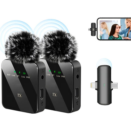 Microfono X2 Inal 2en1 Solapero Peludo Negro