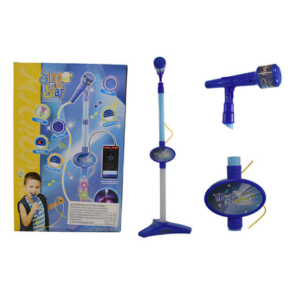 Microfono De Pie Con Luz Azul 66-85cm Azul