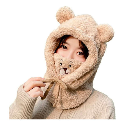 Gorro Pasa Montañas Corderito C/orejas Caqui