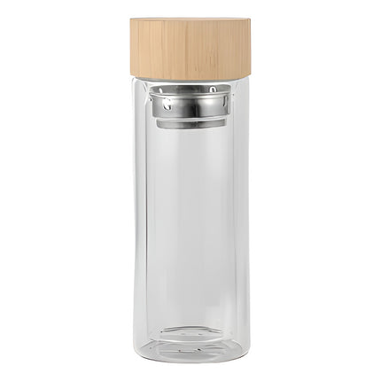 Botella De Vidrio Doble Pared Para Te 300 Ml