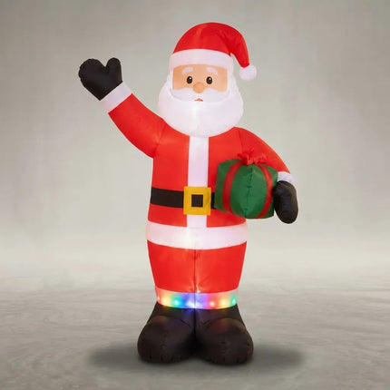 Papa Noel Inflable Eléctrico Con Luz 120cm. Ccm00966 Rojo
