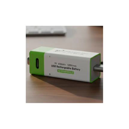 Bateria Pila 9v Recargable Usb 650mah Pack X2 + Cable Usb-c