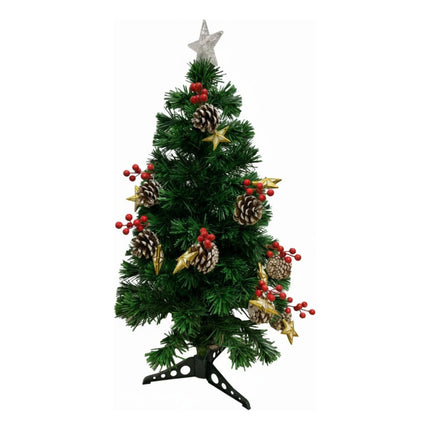 Arbol De Navidad Con Adornos Y Luces 90cm. Ccm00527 Verde