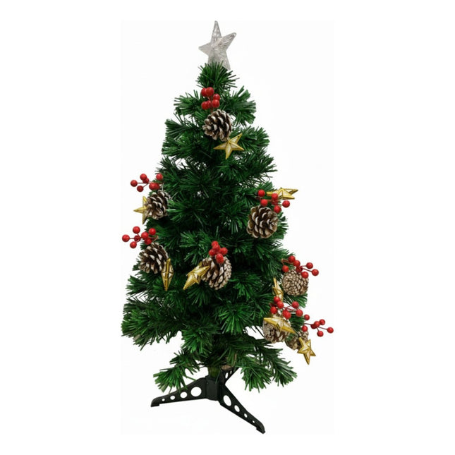 Arbol De Navidad Con Adornos Y Luces 90cm. Ccm00527 Verde