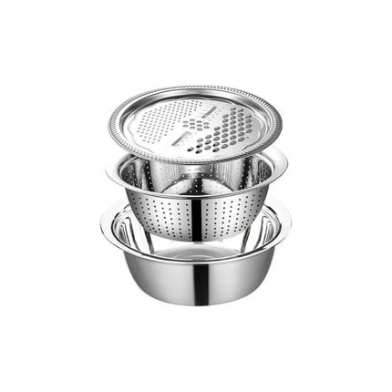 Colador Y Rallador Bolw De Acero Inoxidable 2 En 1