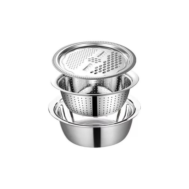 Colador Y Rallador Bolw De Acero Inoxidable 2 En 1