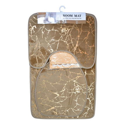 Set De Alfombras Y Cortina De Baño 4pcs