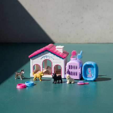 Mini Casa De Mascotas Con Accesorios Ty368132a Rosa
