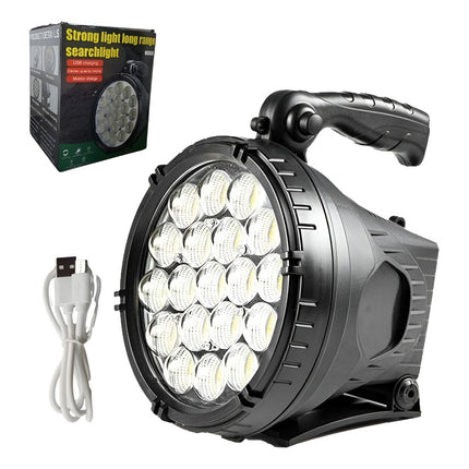 Linterna Largo Alcance Alta Potencia Recargable Reflector Lu Negro
