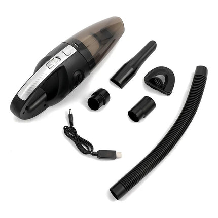 Aspiradora Portátil Para Auto Con Accesorios Y Cable Usb Gris