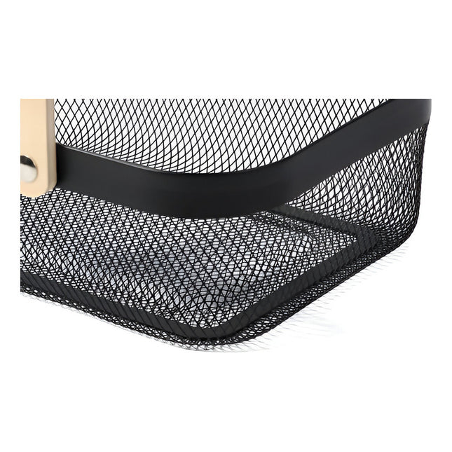 Canasto Metalico Con Asas De Madera 32 X 24 Cm Z