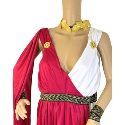 Disfraz De Romana Para Mujer Adulta Con Accesorios Rojo Xl