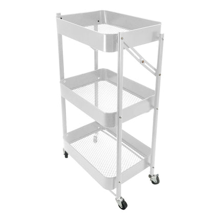 Mueble Organizador Blanco, 3 Estantes, Con Ruedas Blanco