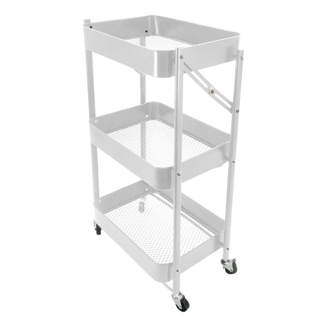Mueble Organizador Blanco, 3 Estantes, Con Ruedas Blanco