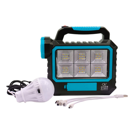 Foco Linterna Recargable + Luz Emergencia Blanco Negro Y Celeste
