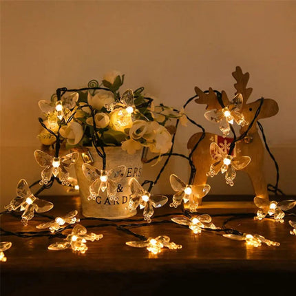 Luces Solar Guirnalda Mariposas Decoracion X
