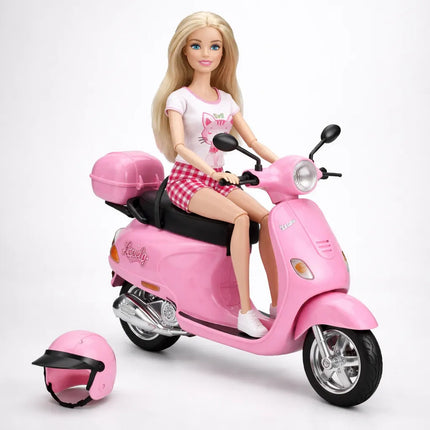 Muñeca Con Moto Rosado 925-204
