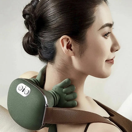 Masajeador Cervical Manos Recargable Verde Verde Oscuro