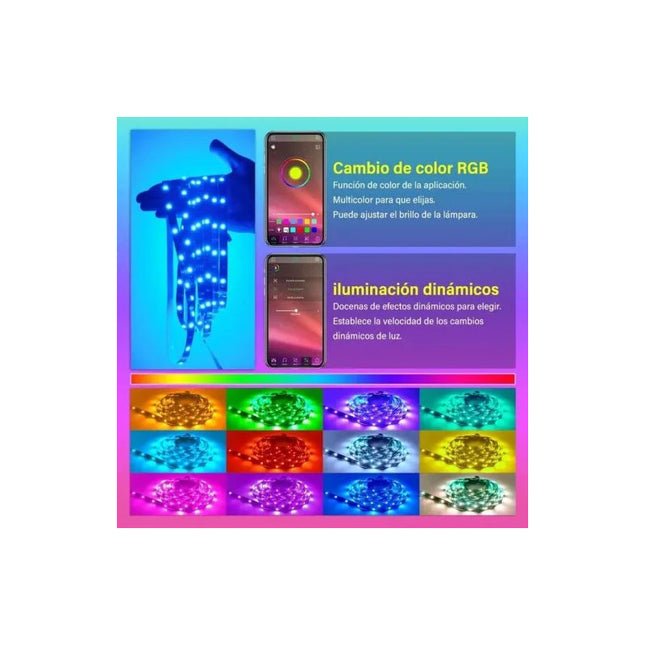 Tira Led Rgb Smart Control Wifi Multicolor Ritmica 5 M Rgb