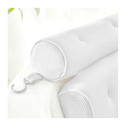 Almohada Para Bañera Tela Air Mesh Antideslizante Con Ventos Blanco