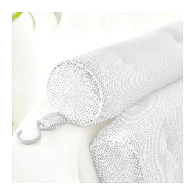 Almohada Para Bañera Tela Air Mesh Antideslizante Con Ventos Blanco