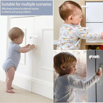 Tranca Set X 10 Pcs Traba Puertas Y Cajones Seguridad Bebés Blanco