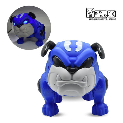 Perro Robot Pitbull Con Luz Y Sonido 20x16x14cm Azul X