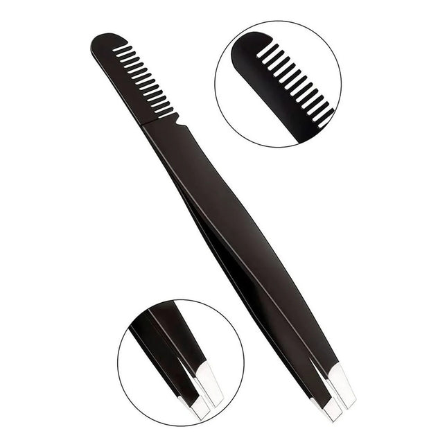 Pinza De Cejas Con Peine De Metal V