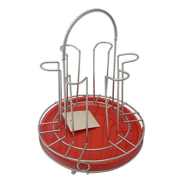 Escurridor Metal X 6 Vasos Con Bandeja Plastico Circular  Varios