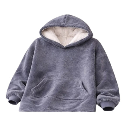 Buzo Poncho Adulto Plush Con Capucha Xxxl Gris