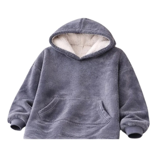 Buzo Poncho Adulto Plush Con Capucha Xxxl Gris