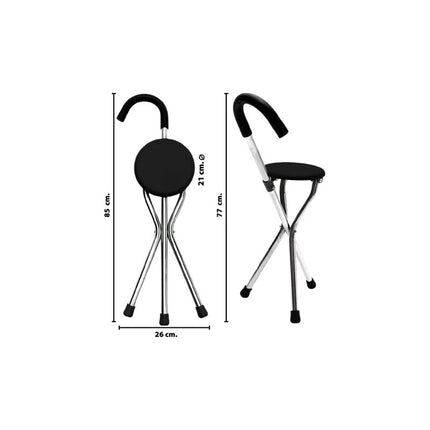 Baston Plegable Con Asiento Banco Móvil Liviano Resistente Generica